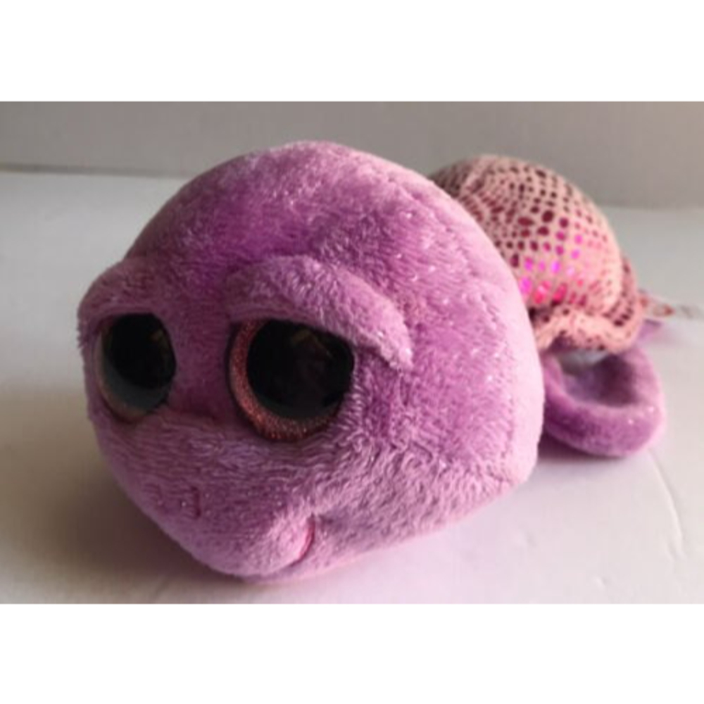 TY Beanie Boo Slow-Poke the sparkly purple turtle 6" glittery eyes 2014NO TAG